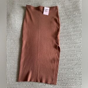 Ribbed Knit Midi Skirt Rose Medium